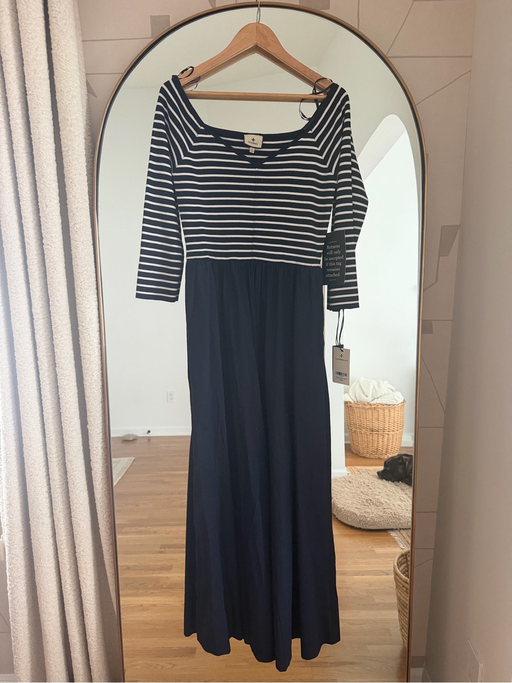 Tuckernuck Navy and White Striped Maxi Dress